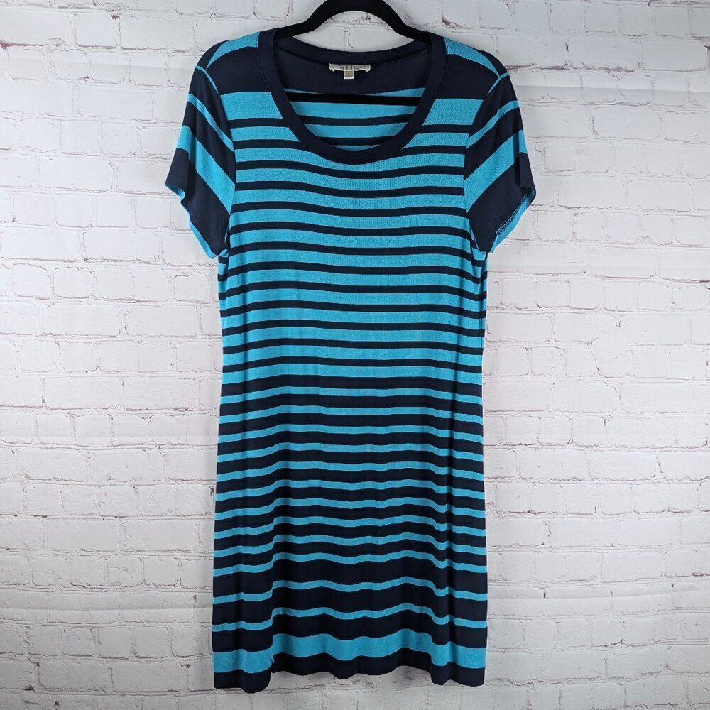 Spense Blue Striped Shirt Dress S